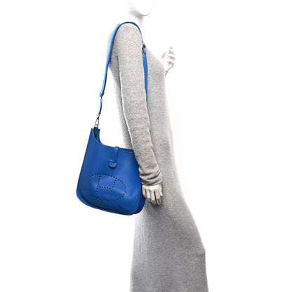 Hermes Taurillon Clemence Evelyne III PM Bleu Zellige 2 of 11