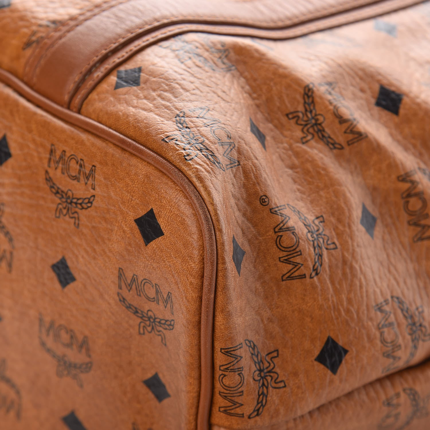 MCM Visetos Shopper Tote Cognac 10 of 18