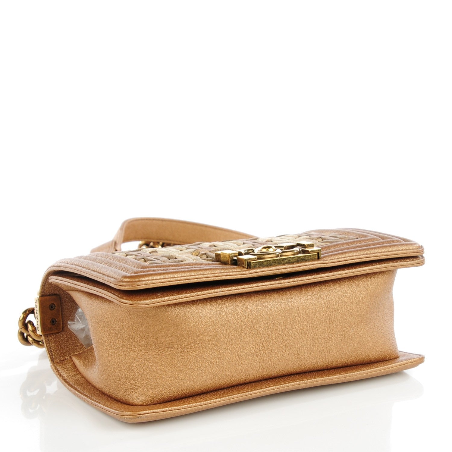 Chanel Metallic Lambskin Small Golden CC Boy Flap Gold 4 of 7