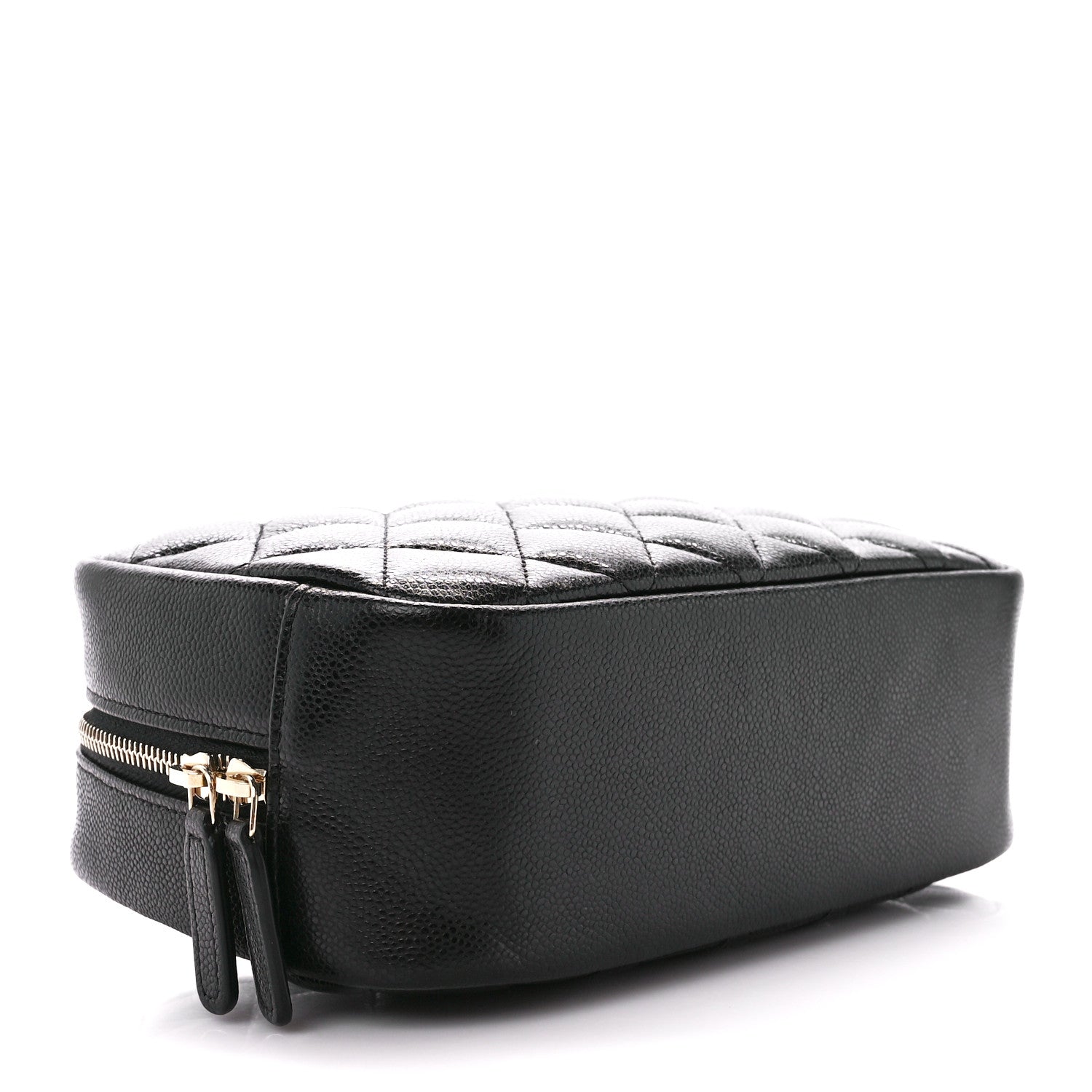 Chanel Caviar Quilted Medium Curvy Pouch Cosmetic Case Black 4 of 11