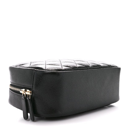 Chanel Caviar Quilted Medium Curvy Pouch Cosmetic Case Black 4 of 11
