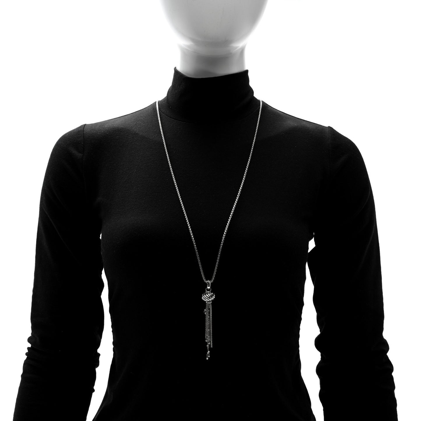 Sterling Silver Cultured Pearl Tassel Necklace