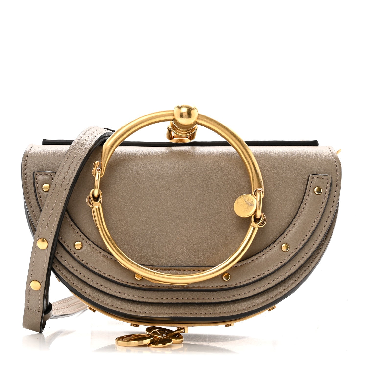 Chloe Calfskin Small Nile Bracelet Minaudiere Bag Motty Grey 1 of 15