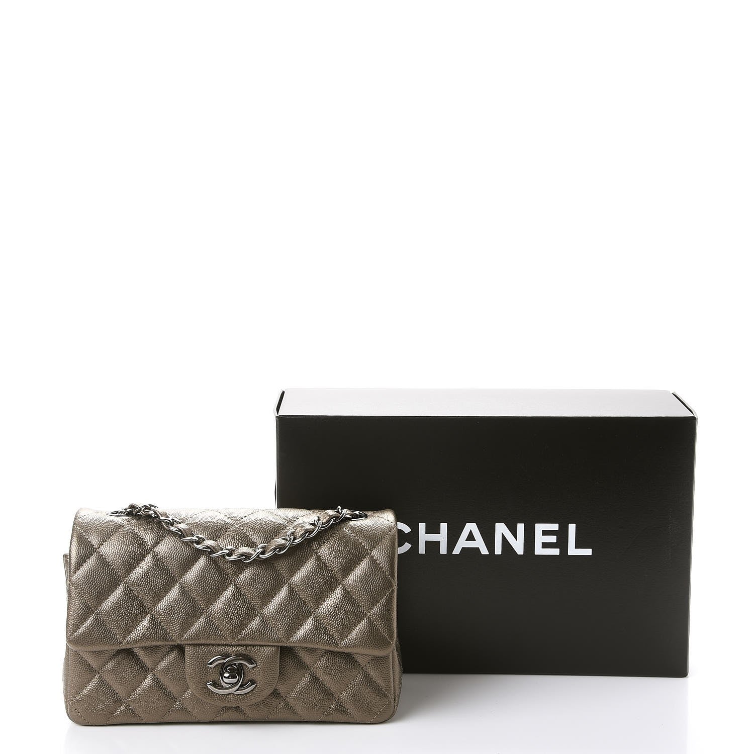 Chanel Iridescent Caviar Quilted Mini Rectangular Flap Bronze 8 of 8