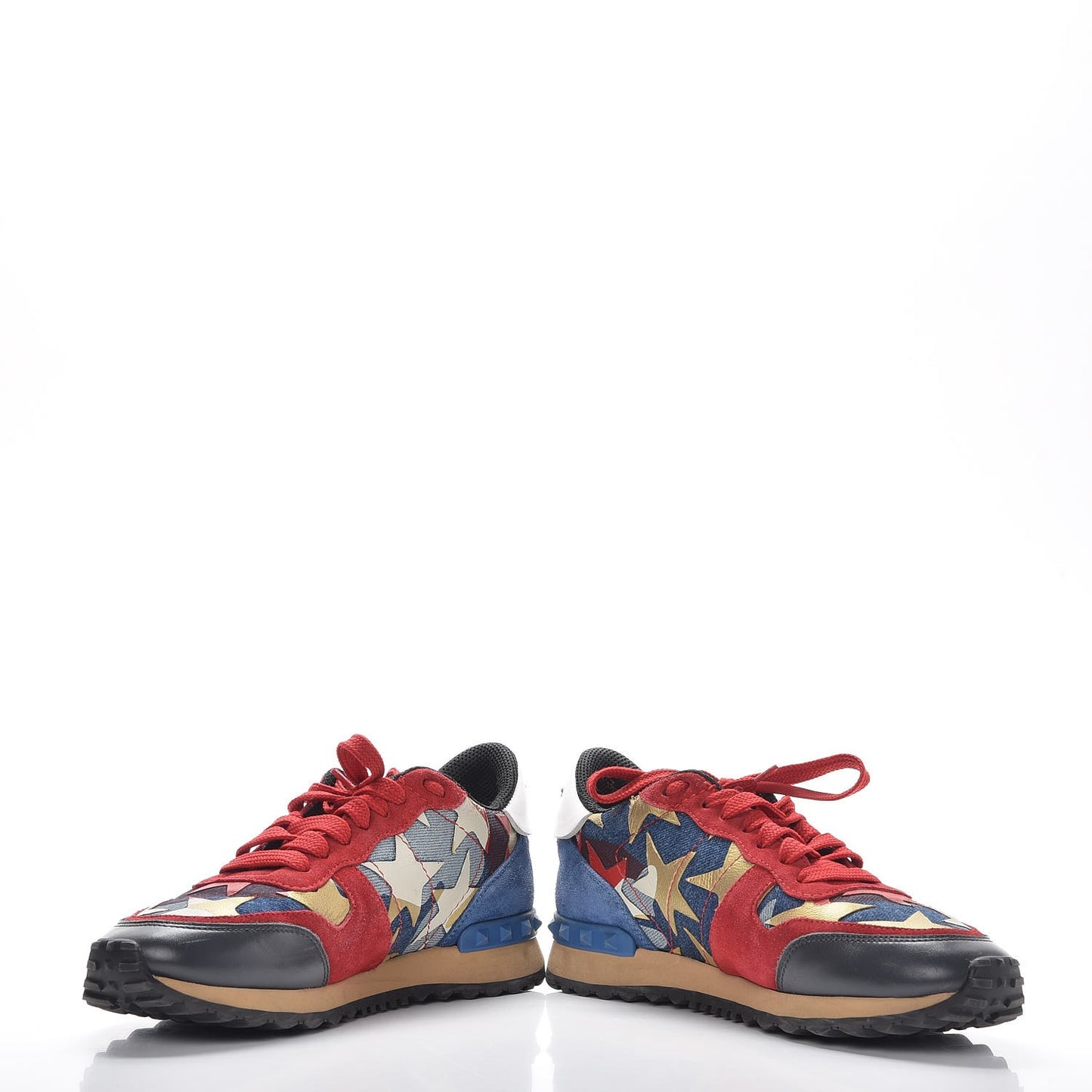 Suede Denim Camustars Womens Rockrunner Sneakers 38 Blue Red