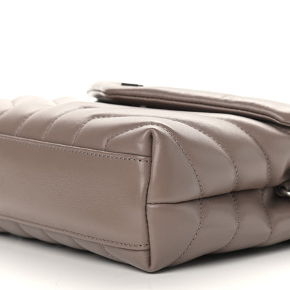 Saint Laurent Calfskin Y Quilted Monogram Toy Loulou Satchel Dusty Grey 9 of 9