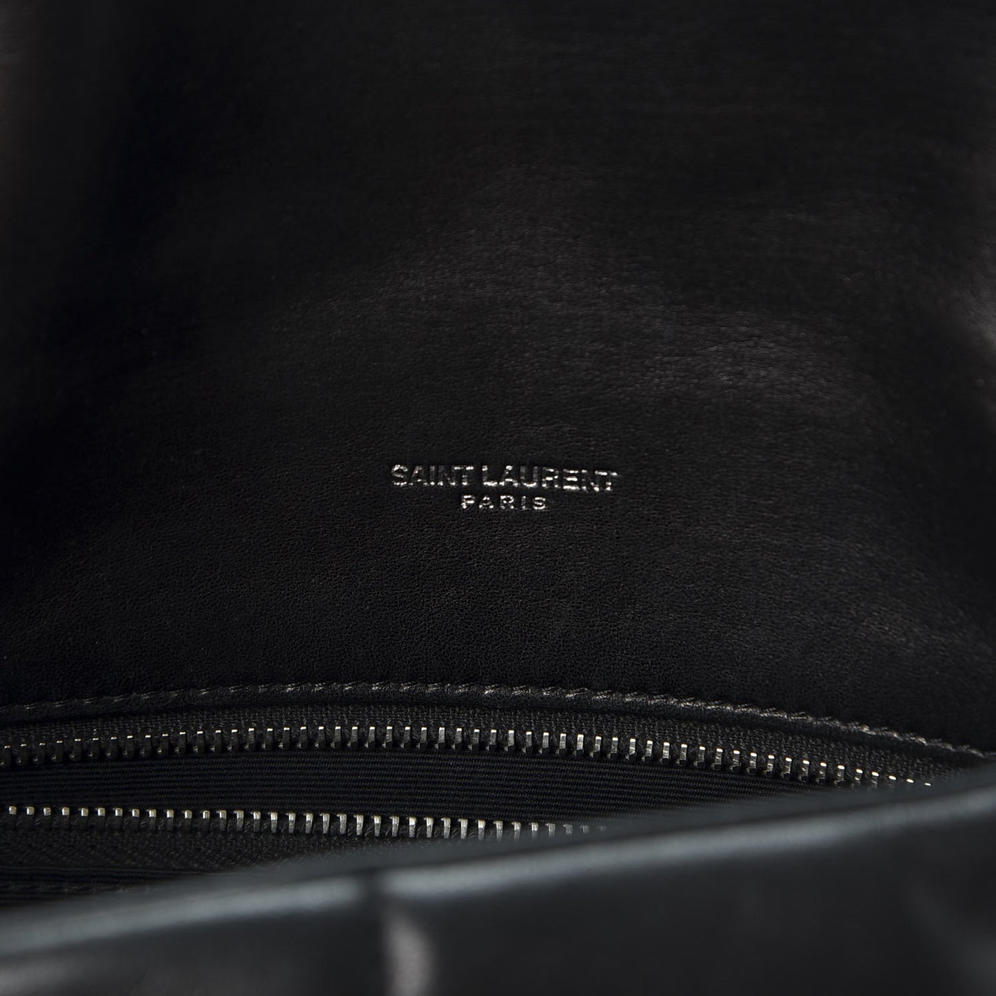 Lambskin Quilted Small Loulou Puffer Monogram Chain Satchel Black
