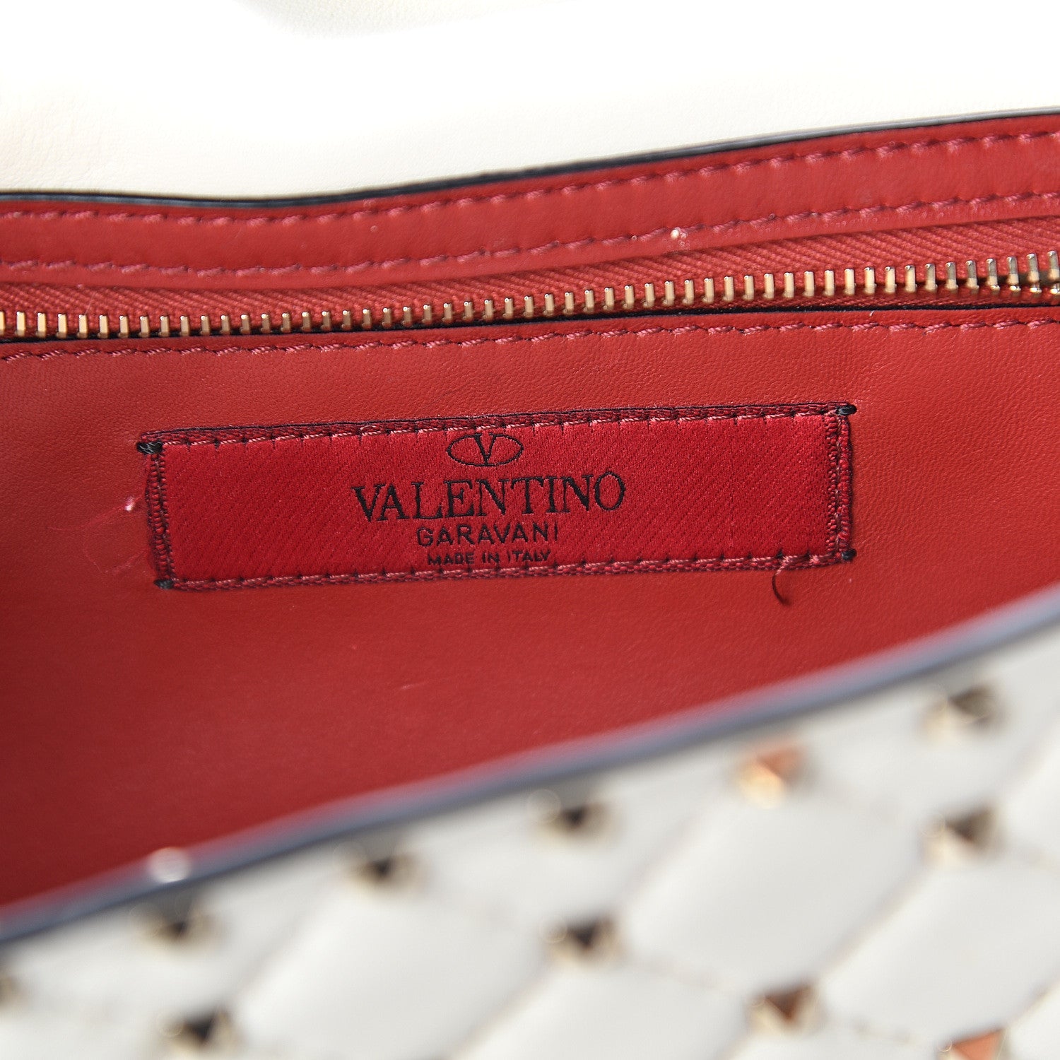 Valentino Garavani Nappa Rockstud Spike Wallet on Chain Light Ivory 4 of 6