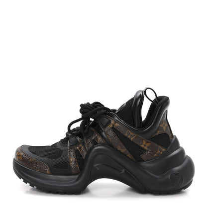 Louis Vuitton Calfskin Patent Monogram LV Archlight Sneakers 38 Black 1 of 9