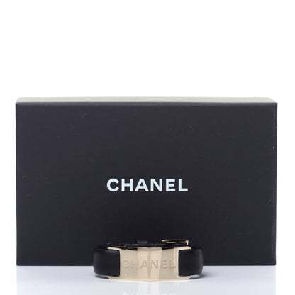 Chanel Calfskin Logo Buckle Bracelet Black 5 of 5