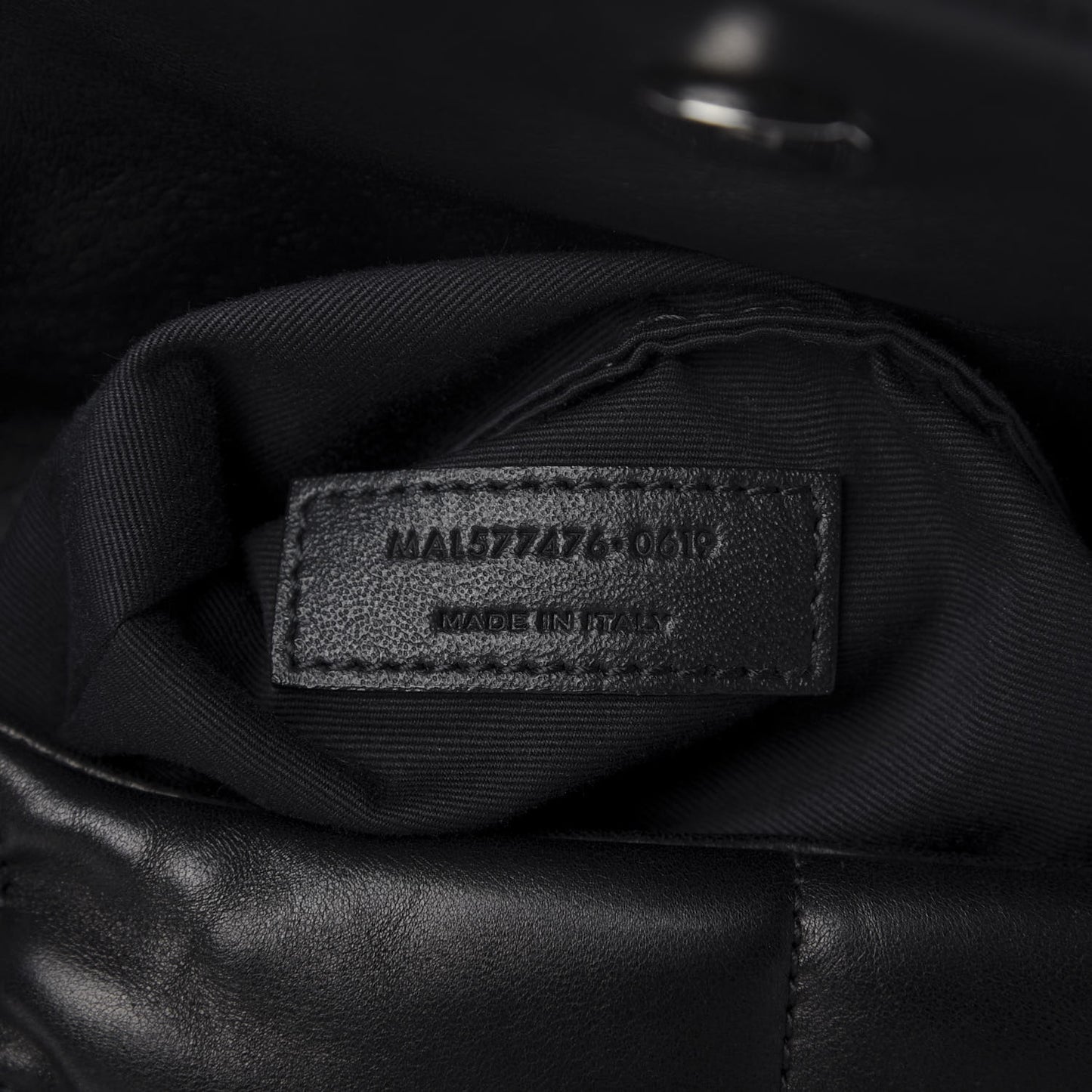 Lambskin Quilted Small Loulou Puffer Monogram Chain Satchel Black