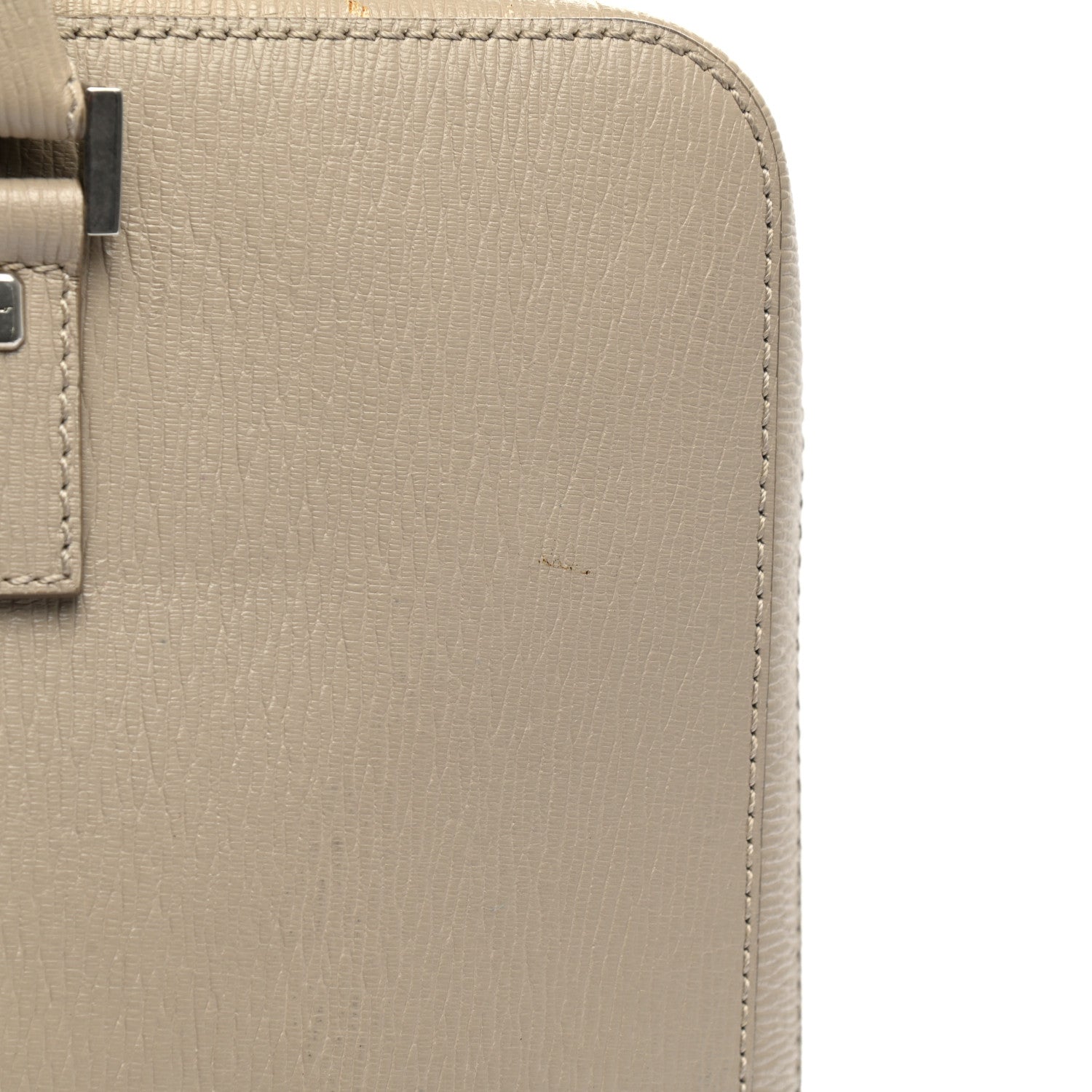 Salvatore Ferragamo Calfskin Zip Around Briefcase Beige 14 of 16