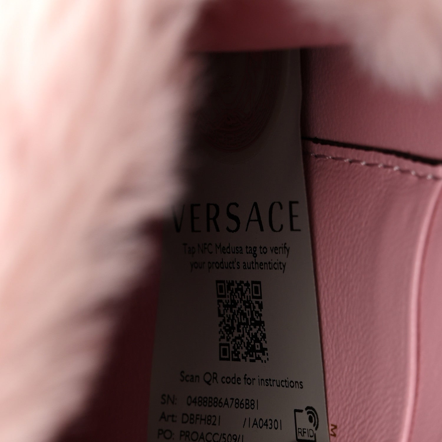 Versace Faux Fur Quilted Virtus Shoulder Bag English Rose 7 of 10