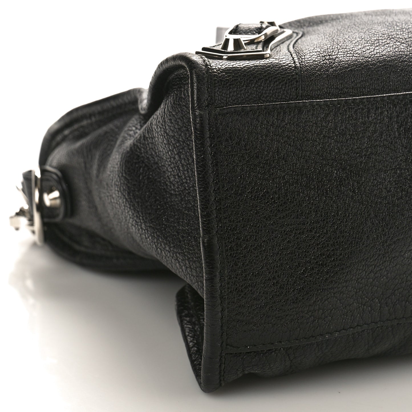 Chevre Silver Metallic Edge Hardware City Black