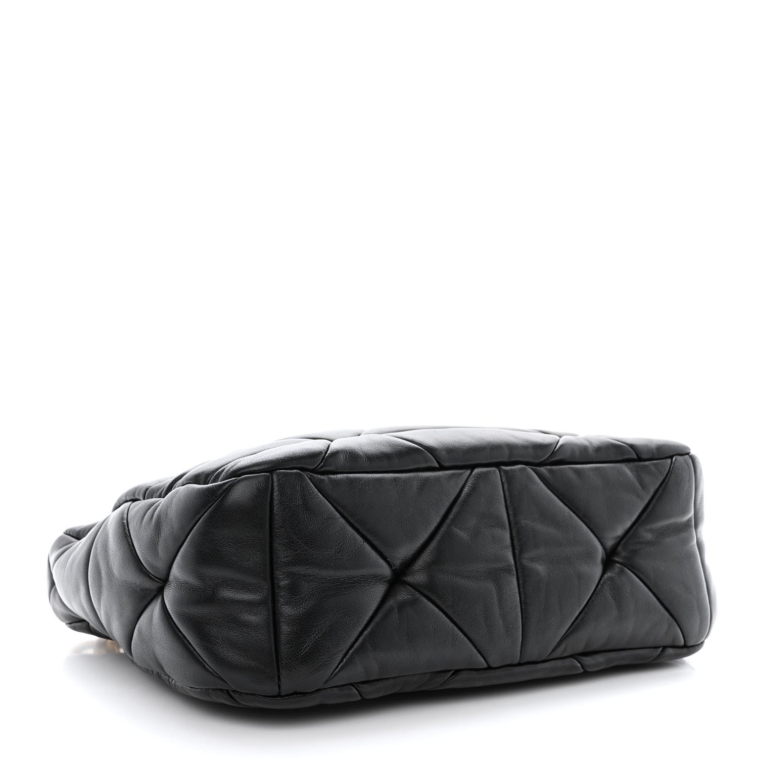 Prada Nappa Re-Nylon Triangle Quilted Patchwork System Shoulder Bag Black 4 of 12