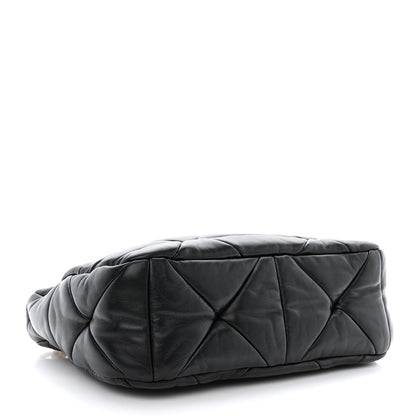 Prada Nappa Re-Nylon Triangle Quilted Patchwork System Shoulder Bag Black 4 of 12