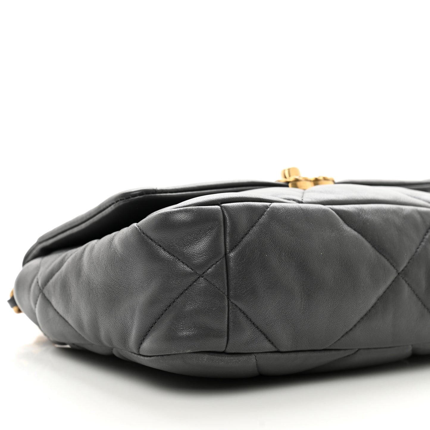 Lambskin Quilted Medium Chanel 19 Flap Dark Grey