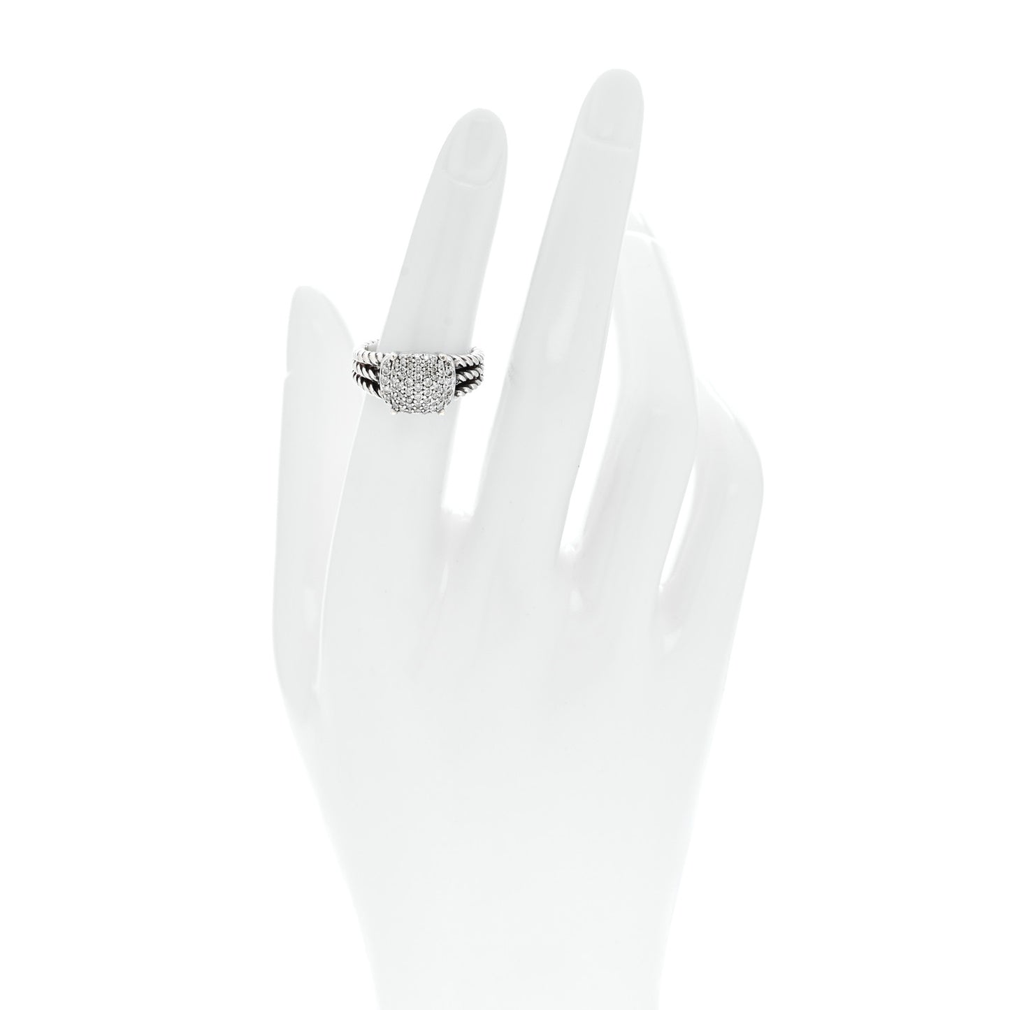 Sterling Silver Diamond 10mm Petite Wheaton Ring 51 5.75
