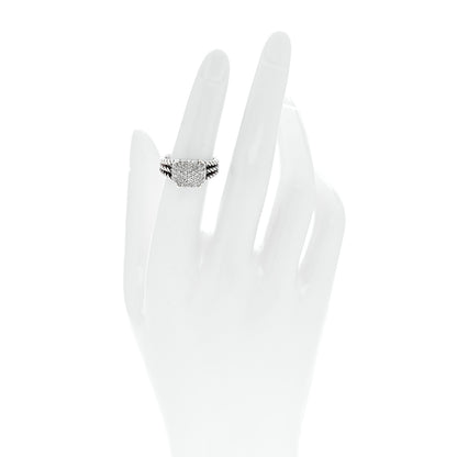 David Yurman Sterling Silver Diamond 10mm Petite Wheaton Ring 51 5.75 2 of 5