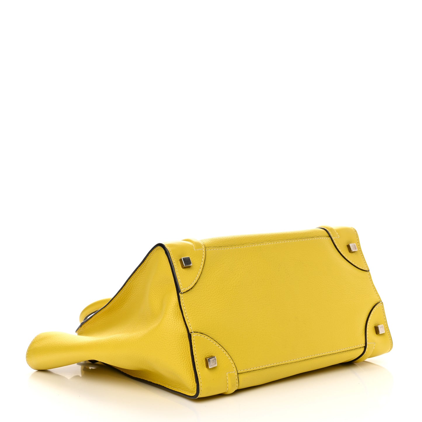 Drummed Calfskin Mini Luggage Citron