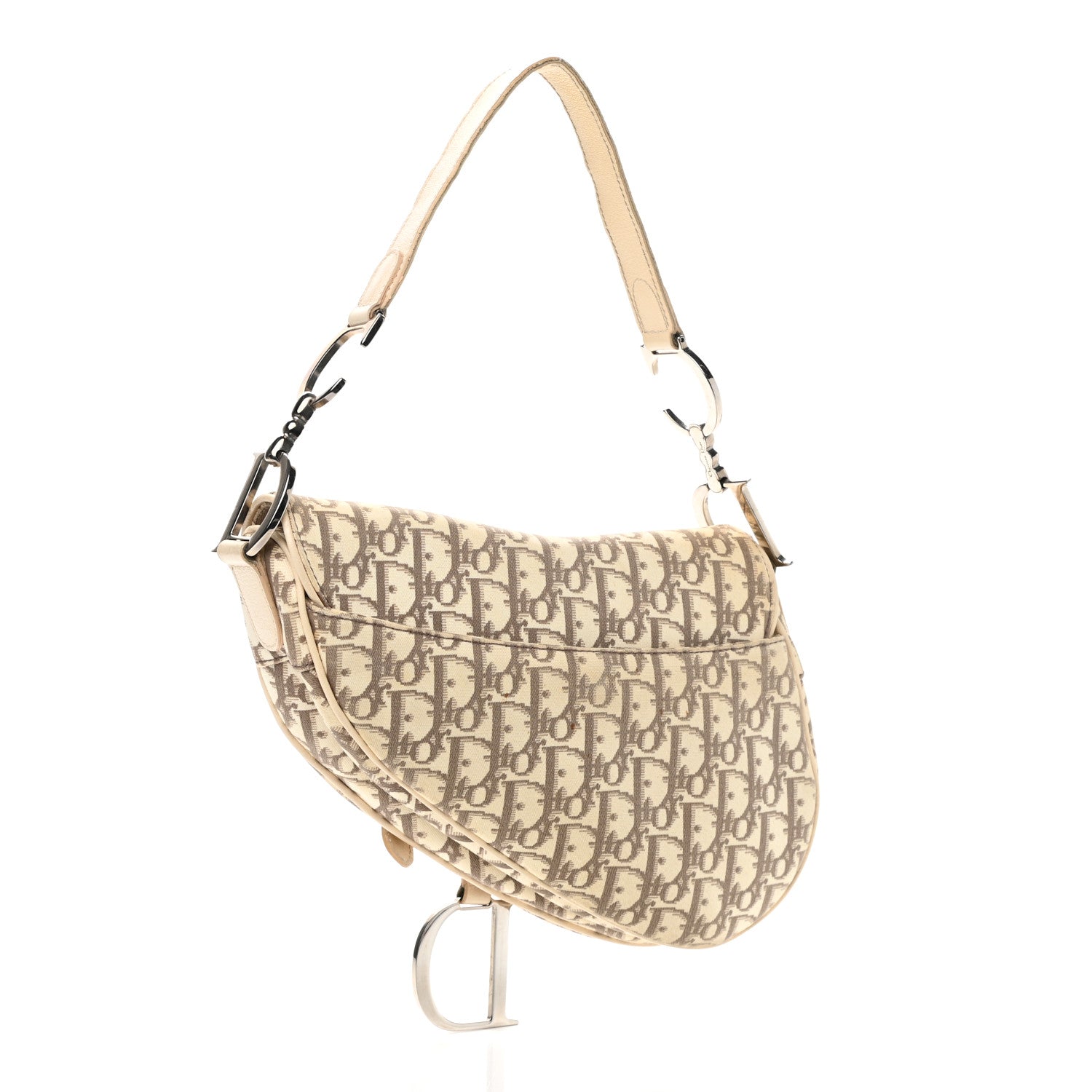 Christian Dior Monogram Vintage Flowers Saddle Bag Beige 2 of 14