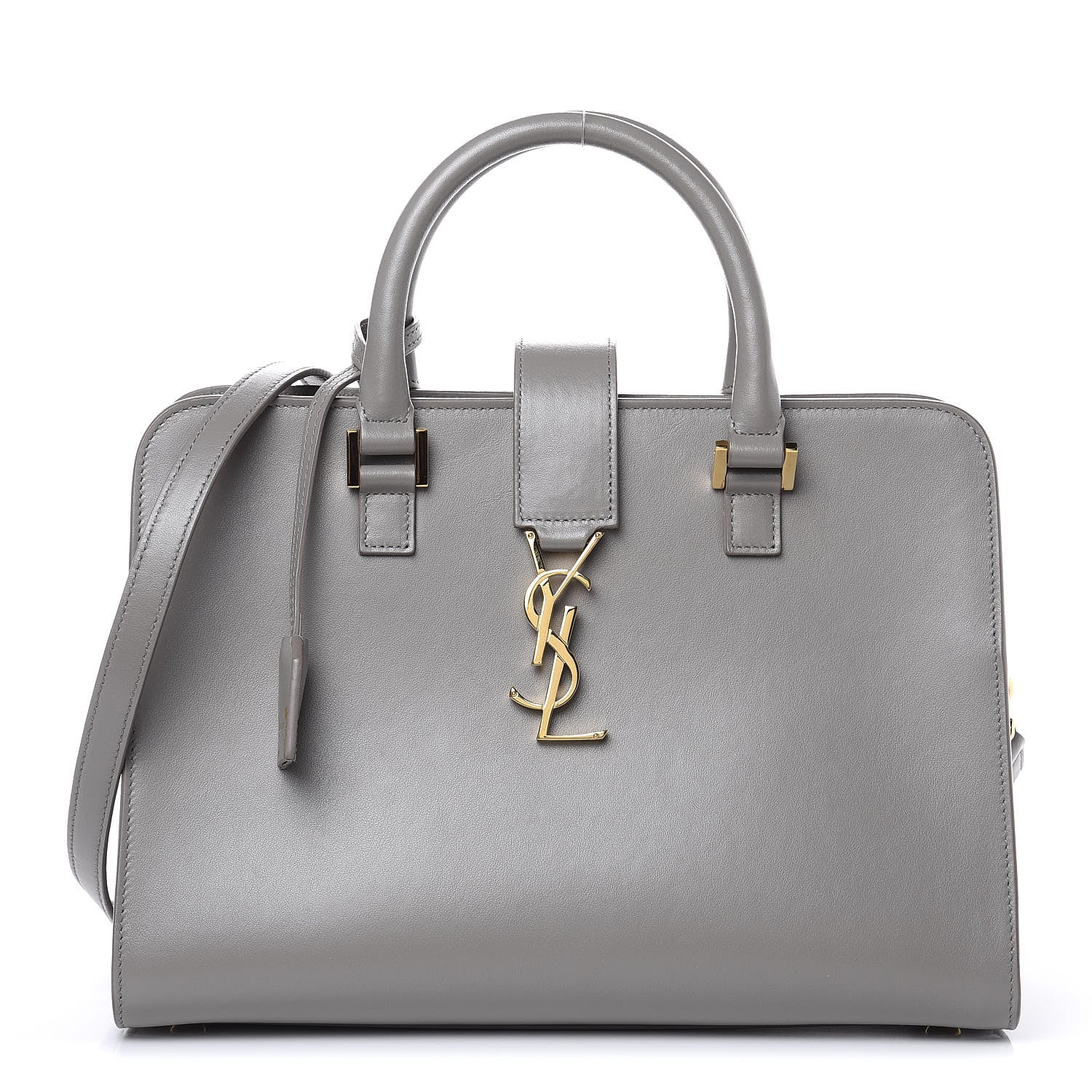 Saint Laurent Smooth Calfskin Small Cabas Monogram Taupe 1 of 9