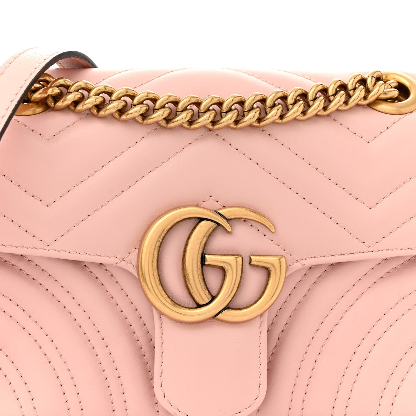 Calfskin Matelasse Mini GG Marmont Shoulder Bag Perfect Pink