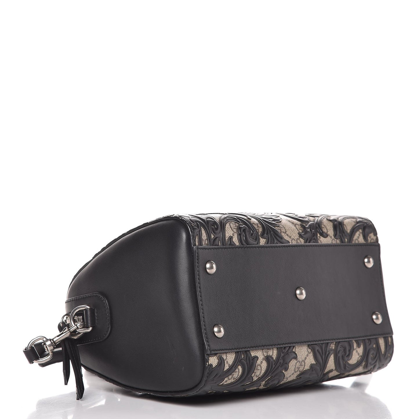 GG Supreme Monogram Arabesque Small Boston Black