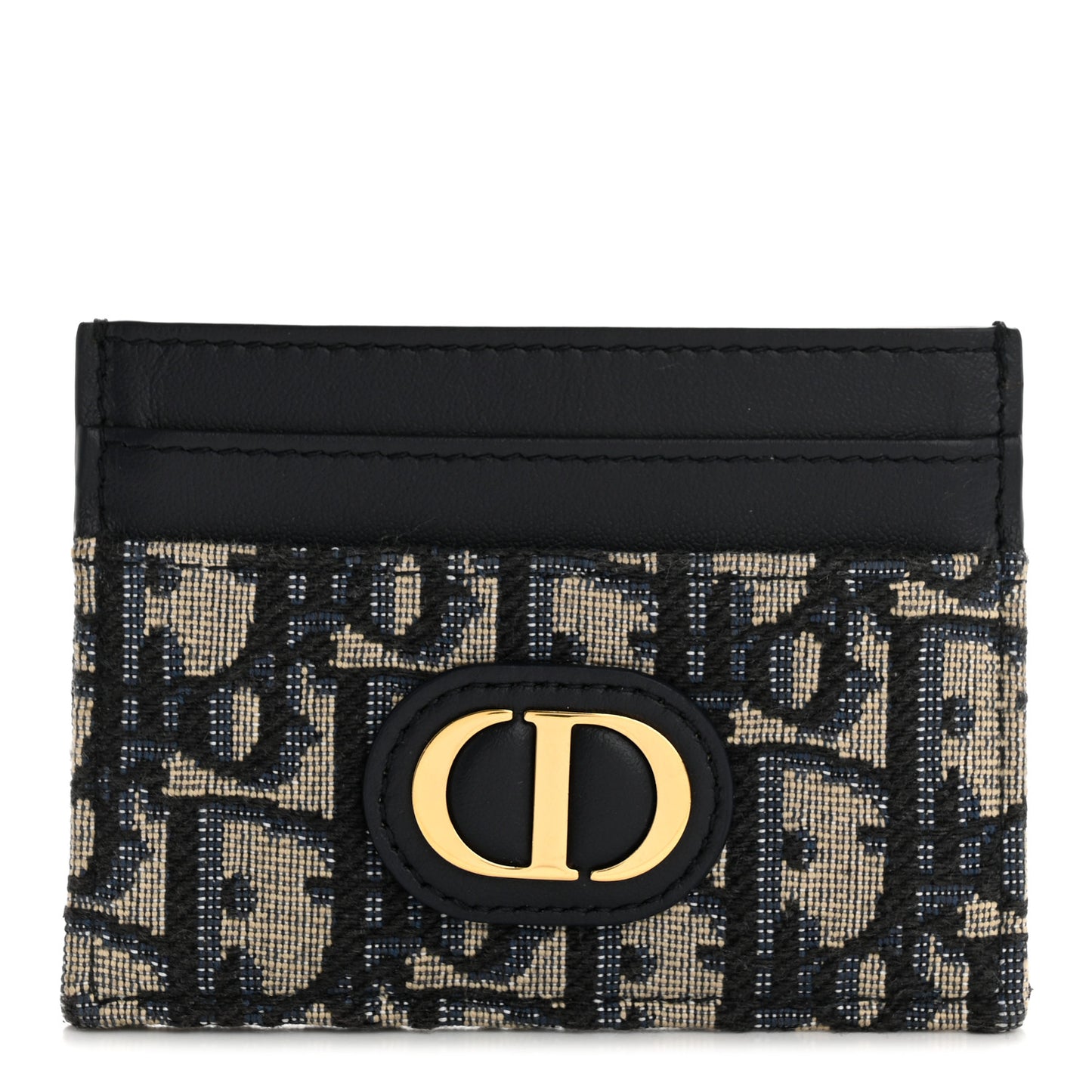 Oblique Calfskin 30 Montaigne Freesia Card Holder Blue