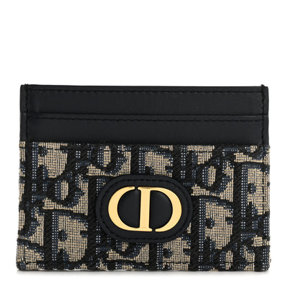 Christian Dior Oblique Calfskin 30 Montaigne Freesia Card Holder Blue 1 of 9