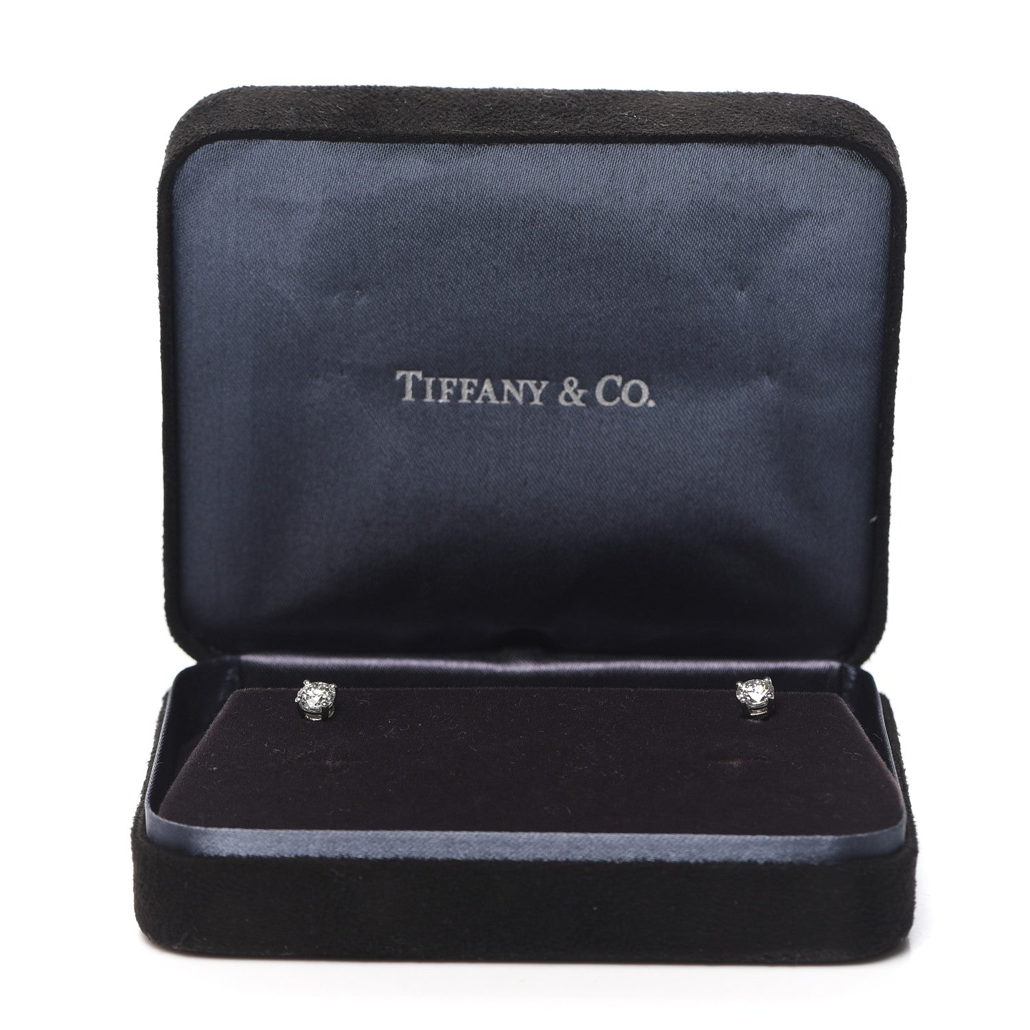 Tiffany Platinum Diamond .92ctw Round Solitaire Earrings 5 of 5