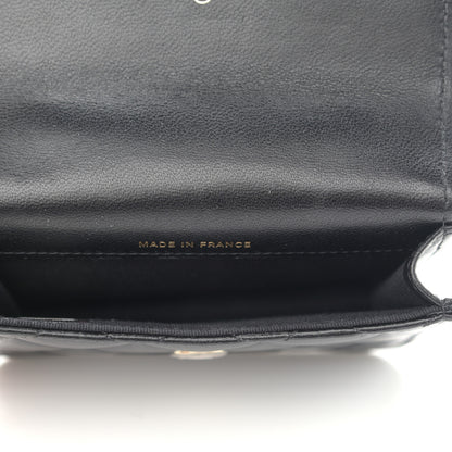Chanel Lambskin Quilted Top Handle Flap Coin Purse With Chain Black 5 of 12