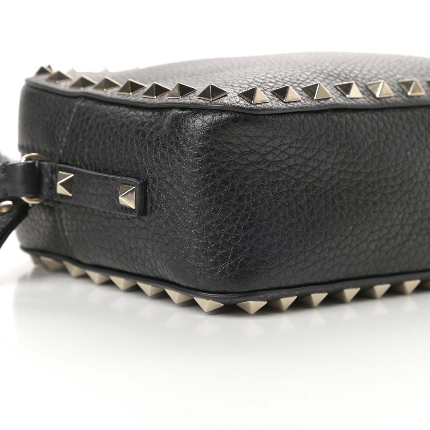 Valentino Garavani Pebbled Calfskin Rockstud Camera Crossbody Bag Black 8 of 9