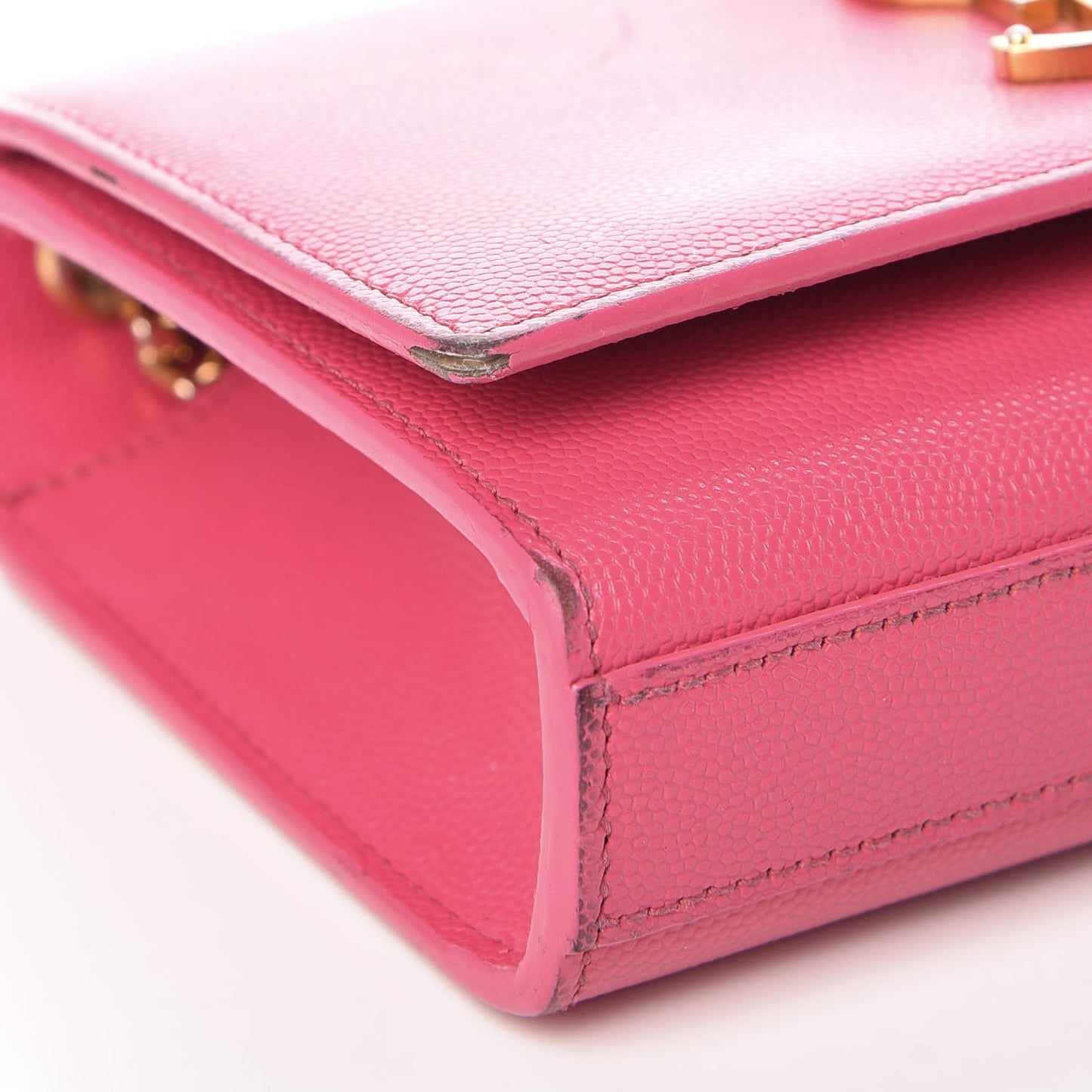 Grain De Poudre Small Monogram Kate Satchel Fuchsia