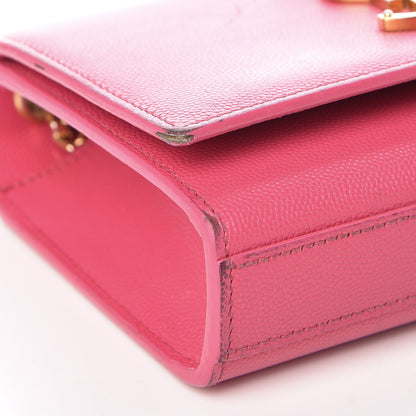 Saint Laurent Grain De Poudre Small Monogram Kate Satchel Fuchsia 8 of 11