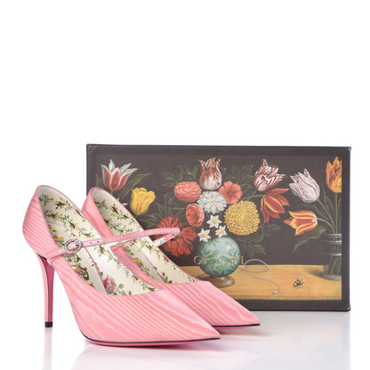Gucci Moire Fabric Virginia Mary Jane Pumps 39 Pink 8 of 8