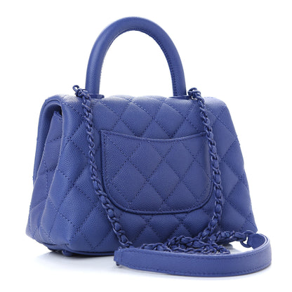 Chanel Caviar Quilted Incognito Extra Mini Coco Handle Flap Blue 3 of 9