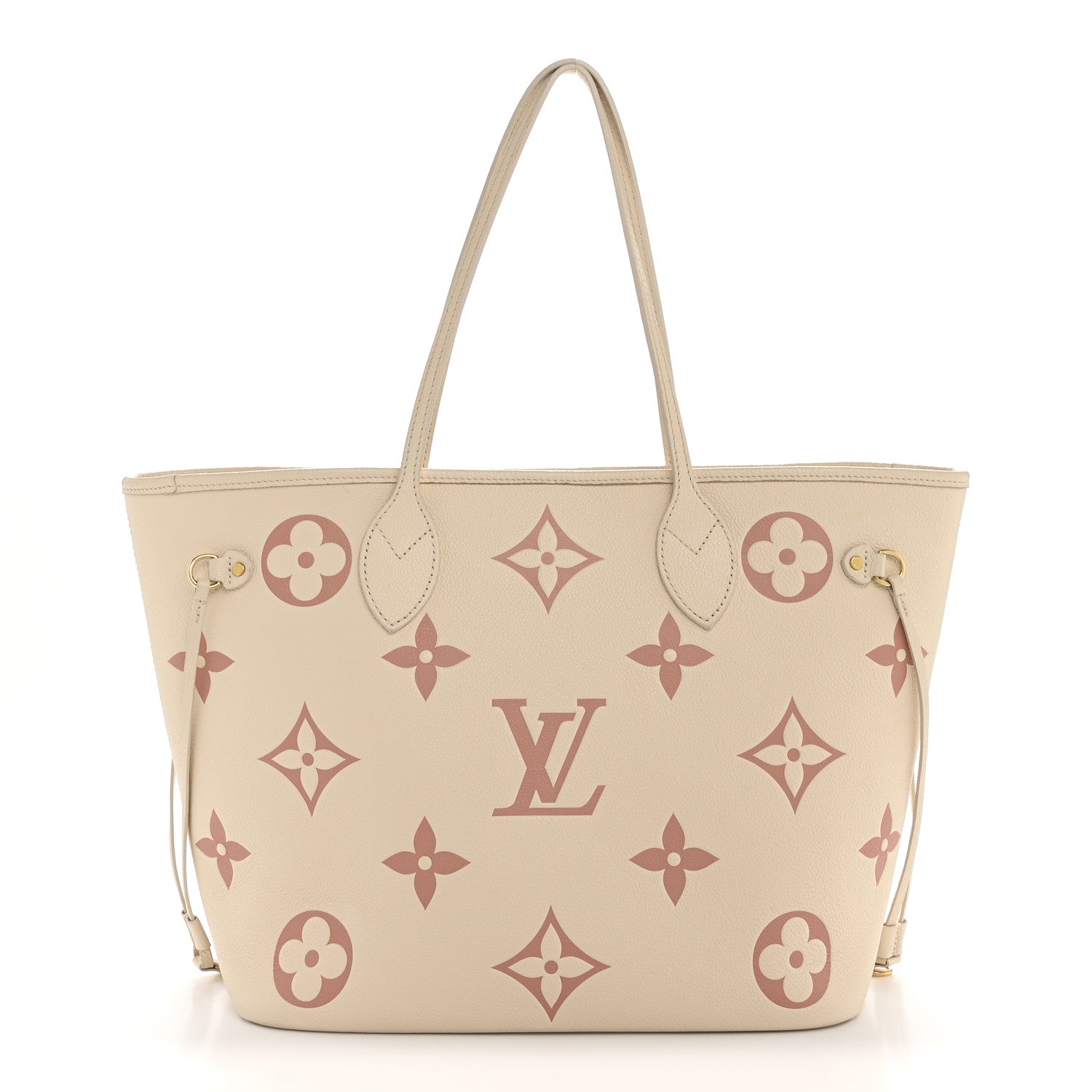 Louis Vuitton Empreinte Monogram Giant Neverfull MM Creme Rose Trianon 1 of 12