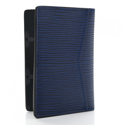 Louis Vuitton Epi Monogram Eclipse Pocket Organizer Blue Black Grey 3 of 7