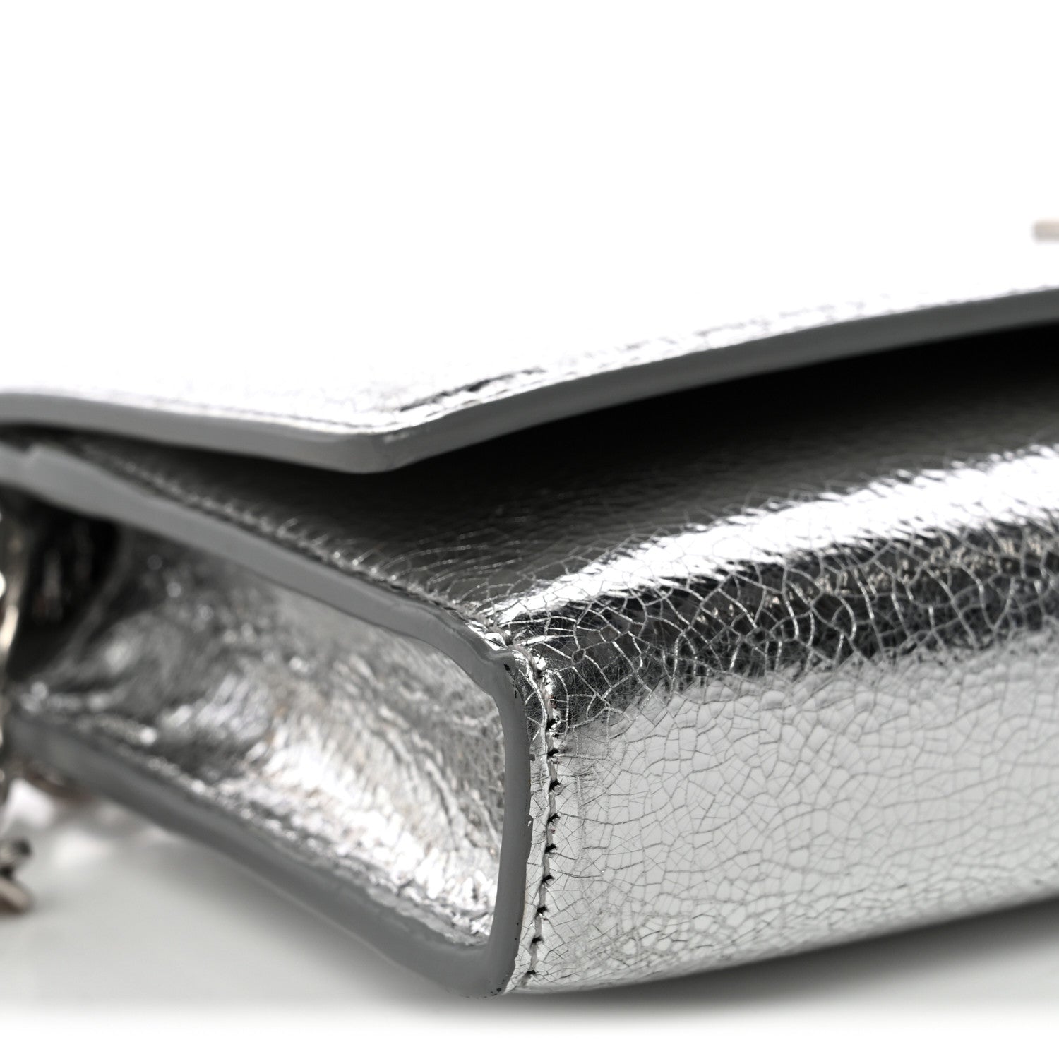 Givenchy Metallic Lambskin 4G Wallet On Chain Silvery 8 of 11