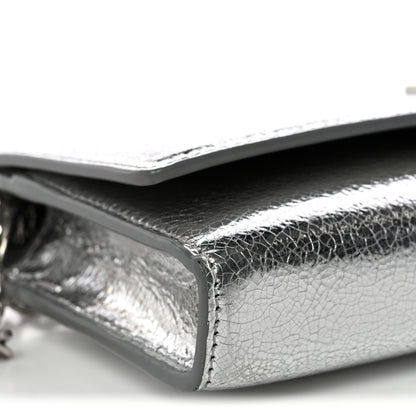 Givenchy Metallic Lambskin 4G Wallet On Chain Silvery 8 of 11