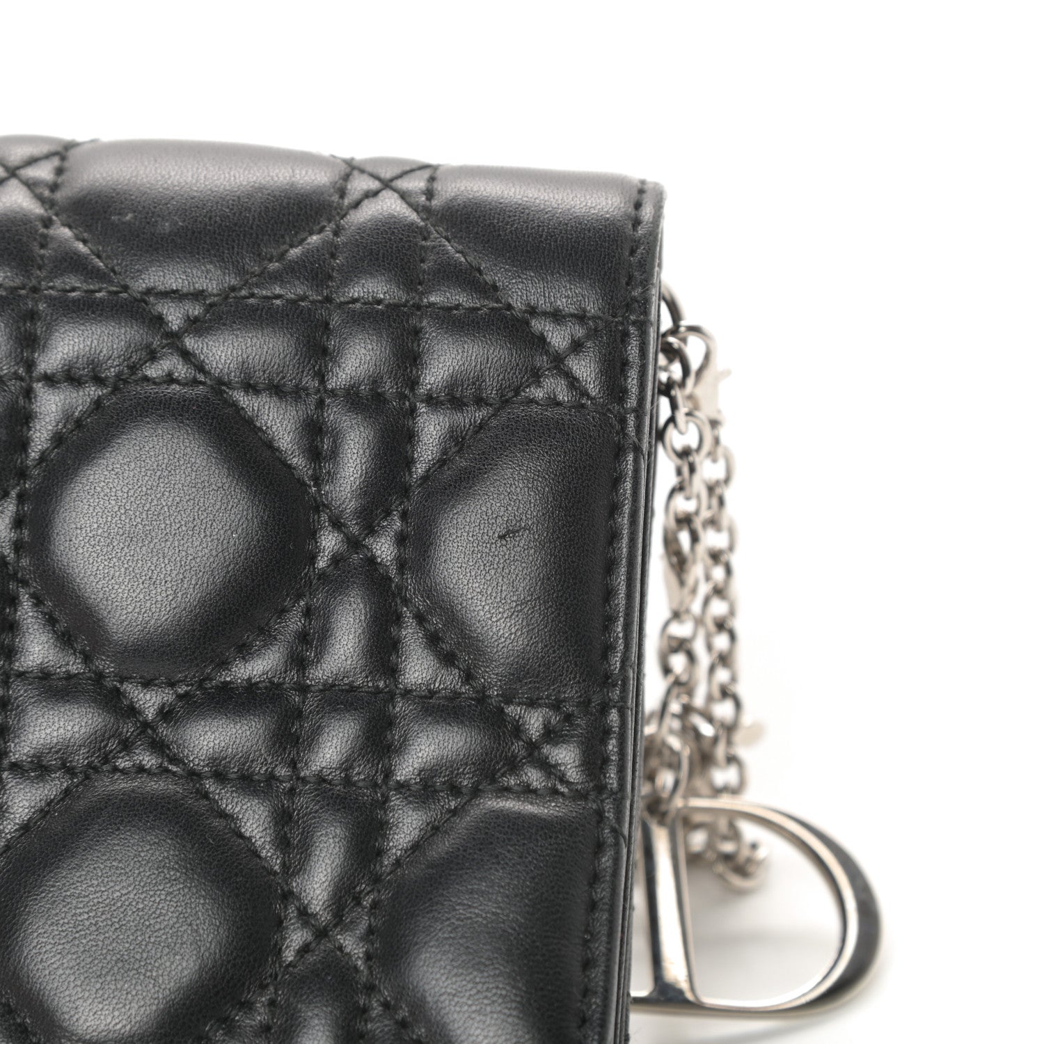 Christian Dior Lambskin Cannage Lady Dior Convertible Clutch Black 13 of 14