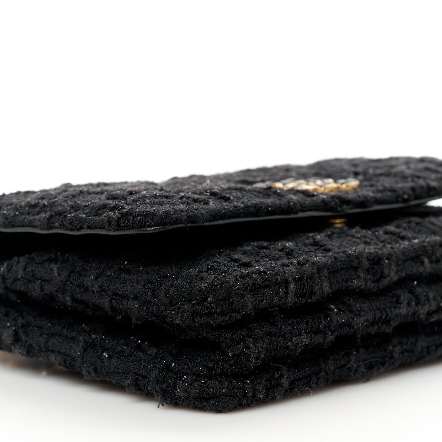 Chanel Tweed Quilted Chanel 19 Wallet On Chain WOC Black 10 of 11