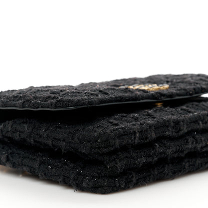 Chanel Tweed Quilted Chanel 19 Wallet On Chain WOC Black 10 of 11