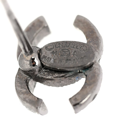 Chanel CC Stud Earrings Ruthenium 4 of 5