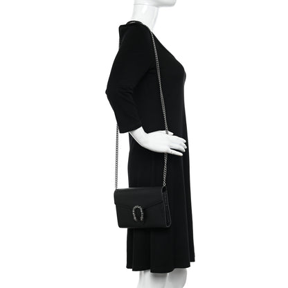 Gucci Calfskin Mini Dionysus Chain Wallet Black 2 of 13