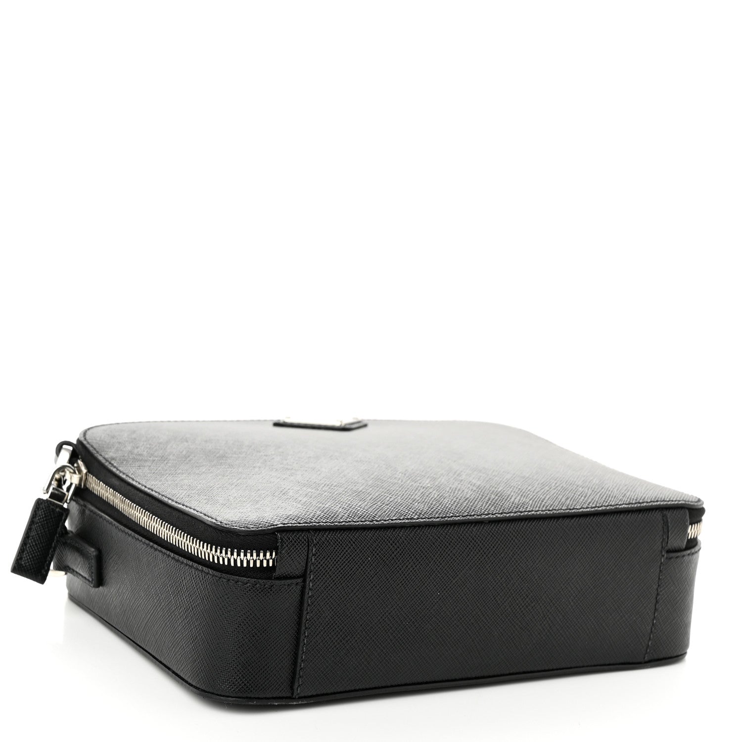 Prada Saffiano Travel Medium Brique Crossbody Bag Black 4 of 9