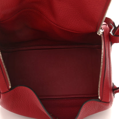 Hermes Taurillon Clemence Lindy 26 Rouge Grenat 5 of 9