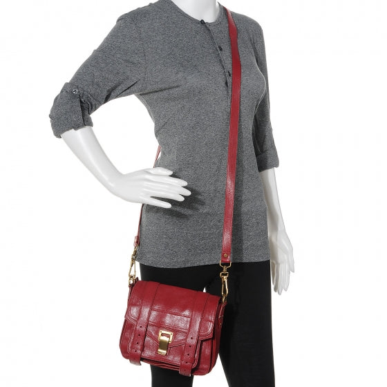 Leather PS1 Mini Pouch Messenger Bag Burgundy