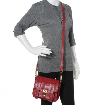 Proenza Schouler Leather PS1 Mini Pouch Messenger Bag Burgundy 2 of 8